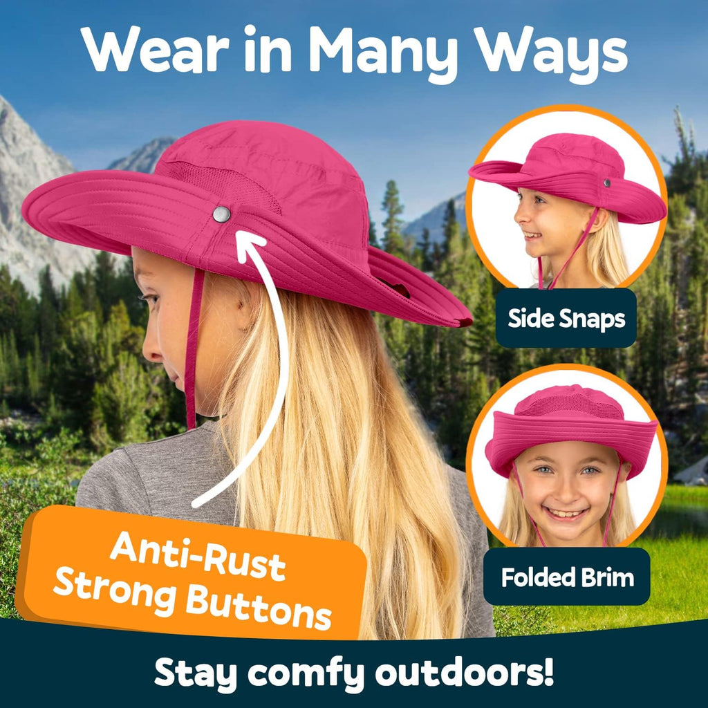 Safari Hats for Kids UPF 50+ Kids Sun Hats Boys & Girls Bucket Hat